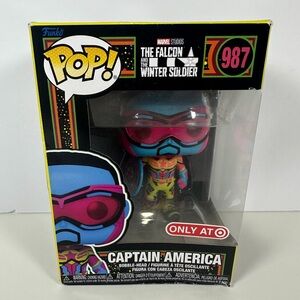 Funko POP! CAPTAIN AMERICA Falcon Winter Soldier Black Light  #987 Target New!